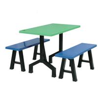 Ensemble de table à manger et chaises rondes en fibre de verre pour 8 personnes