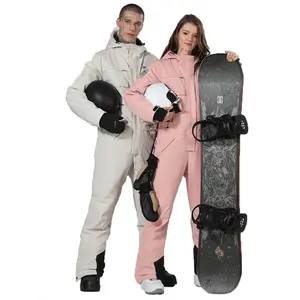 Kış su geçirmez rüzgar geçirmez nefes tek parça kayak takım elbise giymek erkekler kadınlar kayak Set Snowboard giyim
