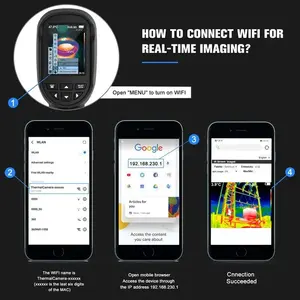 HT-06 256x192 WIFI กล้องถ่ายภาพความร้อนอินฟราเรดแบบมือถือสำหรับการตรวจสอบทางอุตสาหกรรม - Product Image 6