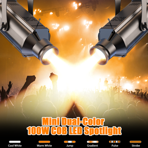 100W Mini COB LED 2in1 Cool & Warm White Profile Spotlight DMX512 Enfoque manual Iluminación de escenario Teatro <span class=keywords><strong>Pasarela</strong></span> Boda <span class=keywords><strong>Disco</strong></span> - Product Image 2