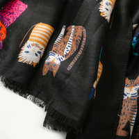 Mode 180*90CM chat imprimé Polyester écharpe dames mode nouveau motif Animal châle Viscose Hijabs plage plage châles