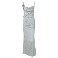 Robe longue crayon élégante et tendance à fleurs, style américain, été 2026, dos nu, à bretelles, séchage rapide, vente en gros pour femmes