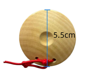 Vente flash : Claquettes rondes en bois de 5,5 cm pour la danse <span class=keywords><strong>flamenco</strong></span> avec cordon rouge - Product Image 2