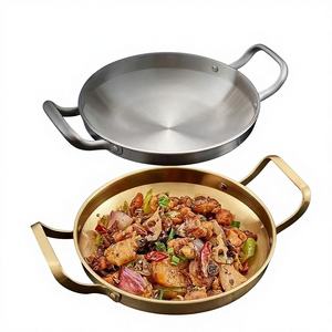 चीनी शैली स्टेनलेस स्टील समुद्री भोजन बर्तन गर्म बर्तन फ्लैट नीचे उथले वाणिज्यिक फ्राइड चिकन पैन वोक रामी पॉट डबल कान पॉट - Product Image 2