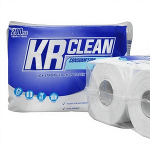Lingettes de nettoyage jetables non tissées OEM en vrac pour l'exportation Krclean, 400 unités, style uni, biodégradables, absorbantes, fabriquées au Vietnam - Product Image 1