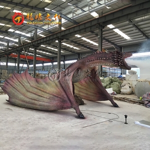 Sculpture en fibre de verre célèbre, <span class=keywords><strong>dragon</strong></span> de glace grandeur nature pour parc à thème - Product Image 1