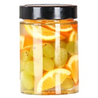 Botol Penyimpanan Acar Kaca Transparan Kecil Berpenutup Tinggi, Bulat, Food Grade, Kemasan Kotak Kapasitas Besar, Segel Kedap Udara, Custom