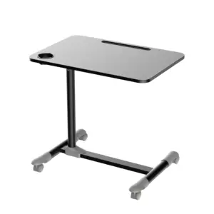 Mesa neumática de altura ajustable con ruedas, mesa de pie móvil con resorte de Gas, soporte de una sola pierna para ordenador portátil