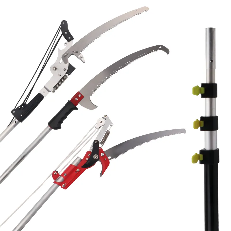 telescopic pole saw with long handle tree branch cutting for garden share tools