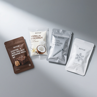 Sachet en aluminium à trois soudures, pochette plate sous vide en Mylar, anti-odeur, barrière contre l'humidité, emballage pour café et thé avec fermeture éclair
