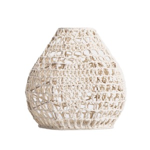 Bohemian Cotton <b>Rope</b> Lampshade Bell Shape Off White 5mm Eco Friendly Fabric Pendant <b>Light</b> For Living Room Guesthouse Hotel - Product Image 5