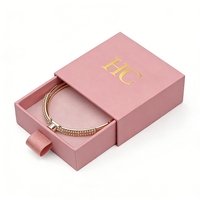 Boîte à bracelet vintage, boîte à tiroir rigide, boîte cadeau pour bijoux avec ruban, insert rembourré doux, estampage à chaud, logo personnalisé, fabrication OEM