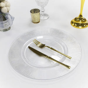 Assiettes de Présentation Rondes en <span class=keywords><strong>Plastique</strong></span> Transparent de 13 Pouces, Personnalisables, Économiques, Réutilisables et Élégantes pour Mariages et Décoration de Fêtes - Product Image 4