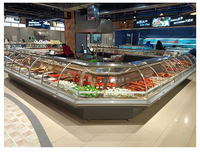 Vitrine Réfrigérée Commerciale à Rideau d'Air Ouvert pour Aliments Cuisinés, en Acier Inoxydable 304, Anti-Condensation, Comptoir de Service Réfrigéré pour Charcuterie