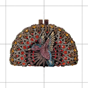 Women Shinny Birds Crystal Evening <b>Bag</b> Peacock Rhinestones Clutch Purse Chic Shinny Handbag for Night Out Cocktail - Product Image 1