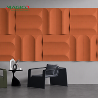 Panneau mural acoustique 3D en fibre de polyester 100 %, insonorisant, décoratif, NRC élevé, panneau acoustique 3D en PET, conception personnalisée OEM