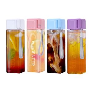 Promotion Bouteille d'eau carrée 500 ml 2026 – Bouteille portable transparente en plastique personnalisable pour entreprises - Product Image 1