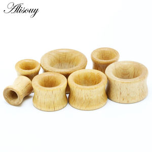 2 موضة سدادات أذن أنفاق اللحم ، مقياس كبير ، ثقب بني ، بوبينجا ، خشب وردي 8-20 ، مجوهرات جسم للرجال - Product Image 2