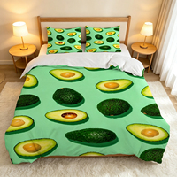 Parure de lit à motif avocat en promotion – Housse de couette confortable, épaisse et douce avec taies d'oreiller
