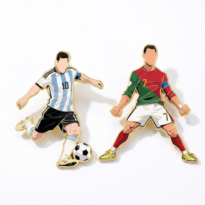 Pins Esmaltados de <span class=keywords><strong>Estrellas</strong></span> del Fútbol 2026: Insignias de Messi, Ronaldo, Neymar, Mbappé para Fans del Torneo de Fútbol de EE. UU., Canadá y México - Product Image 2