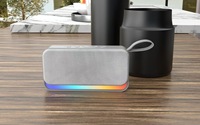 Mini Enceinte Sans Fil Extérieure en Tissu, Enceinte de Fête Portable avec Lumière LED RGB, Haut-parleurs Bluetooth