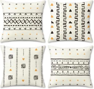 Boho Pillow Cover 45 X 45 cm Black White Modern Tribal <strong>Aztec</strong> Geometry Polyester Decorative <strong>Cushion</strong> Covers for Sofa Living Room - Product Image 1