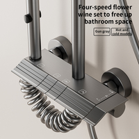 Pomme de douche moderne de luxe en aluminium, finition chromée, montage mural, robinet thermostatique à poignée unique, jet de pluie/jet/douche douce