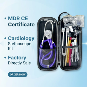 Stéthoscope en acier inoxydable de qualité médicale à double tête pour médecin, <span class=keywords><strong>infirmière</strong></span>, usage pédiatrique - Kit d'appareils médicaux de diagnostic professionnels - Product Image 1