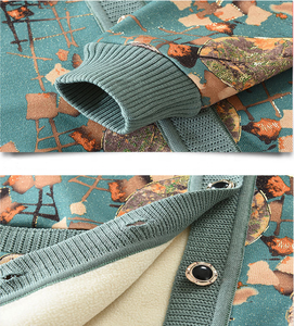 Nuovo arrivo autunno e inverno stampa <span class=keywords><strong>cardigan</strong></span> lavorato a maglia da donna spessa nel vestito da madre anziana caldo cappotto sciolto da donna - Product Image 5