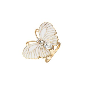 Butterfly Scarf Buckle Alloy Plated Black White Fashion Garment Accessory - Product Image 5