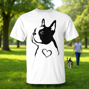 Camiseta sin mangas para perros Boston Terrier con diseño 'I Love My Dog with Heart' para amantes de las mascotas - Product Image 3