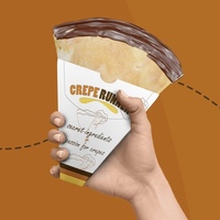 Boîte à Crêpes et Gaufres Personnalisée avec Logo, Jetable, en Carton, Support Cône pour Vente à Emporter