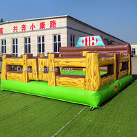 Machine de rodéo gonflable 5x5m avec tapis de rodéo mécanique en bâche PVC, équipement d'amusement commercial pour la location événementielle et les parcs