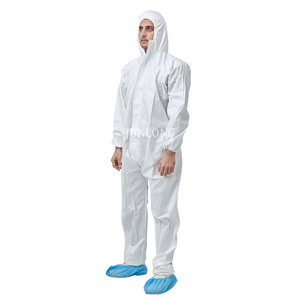 Macacão Descartável Junlong para Sala Limpa com Capuz, Material Microporoso, Impermeável e Antiestático, Certificado ISO13485, Tamanhos S-5XL - Product Image 3