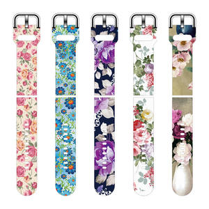 Correa personalizada transpirable de 20mm y 22mm con estampado de la serie Flowers para reloj 7/6/5 y para <span class=keywords><strong>Versa</strong></span> 4/<span class=keywords><strong>3</strong></span> banda de silicona reemplazable - Product Image 1