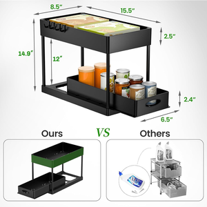 Nouveau sous-armoire coulissante <span class=keywords><strong>panier</strong></span> organisateur <span class=keywords><strong>coulissant</strong></span> sous armoire organisateur 2 niveaux sous évier organisateurs pour salle de bain <span class=keywords><strong>cuisine</strong></span> - Product Image 6