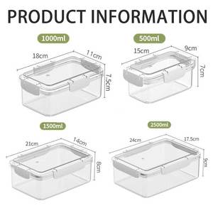 กล่องเก็บอาหารพลาสติกใสแบบกำหนดเอง เกรดสำหรับอาหาร ใช้ในครัว ตู้เย็น สำหรับจัดเก็บผลไม้ ผัก และอาหาร - Product Image 2
