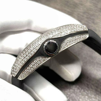 Jam Tangan Mekanik Otomatis Berbentuk Tonneau dari Baja Tahan Karat yang Mewah dan Bergaya, Dihiasi dengan Moissanite dan Berlian