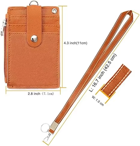 Premium PU Leather Name Card <strong>Driver</strong> License ID Badge Holder With Lanyard for Office Staff <strong>Employee</strong> <strong>Work</strong> Secure Accessory - Product Image 1