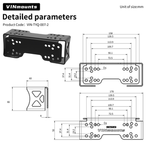 VINmounts Boat Fish Finder Screen Mount 007 Base to Dual Base Converter <b>Bracket</b> Adapter Marine Electronics Display Holder - Product Image 2