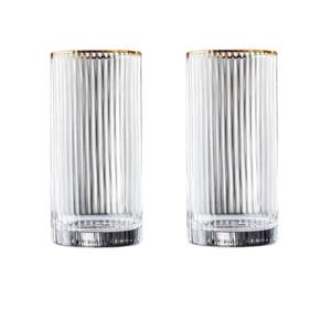 Taza de agua de café con aislamiento de vidrio con patrón Vertical japonés de alta apariencia, taza de té a rayas Simple con diseño de viento de Color rojo neto - Product Image 1