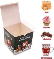 Boîte cadeau de Noël pliable en carton décoratif, emballage pour petits cadeaux et bonbons, impression personnalisée, logo OEM