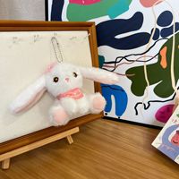 Mignon Radis Lapin Dessin Animé Lapin En Peluche Porte-clés Jouet Cartable Pendentif Grue Machine Poupée Ornement Cadeau pour Enfants