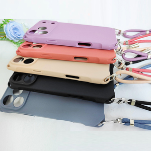 Wholesale <strong>Low</strong> <strong>Price</strong> Diagonal Hanging Lanyard Liquid Silicone TPU <strong>Mobile</strong> Phone case High-end Suitable for iPhone 17promax Series - Product Image 1