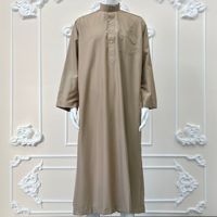 Nouvelle Tunique Blanche pour Hommes 2026, Col Montant, Boutons, Manches Longues, Jubba Kandura Saoudienne, Vente en Gros, Robe Musulmane pour Hommes, Ramadan