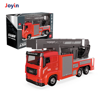 Camion de pompiers avec échelle aérienne de secours, jouet de 28 cm, à friction, rouge, avec flèche télescopique, sirène, lumière et son, pour enfants de 3 ans et plus