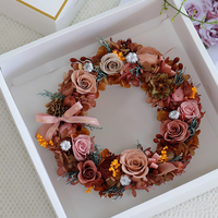 Corona de Rosas Preservadas al por Mayor, Decoración Floral Eterna Hecha a Mano para Bodas, Día de la Madre, Graduaciones, Larga Duración de 3 a 5 Años