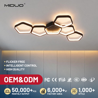 Plafonnier LED moderne de luxe sur mesure MIDUO pour salon, télécommande, garantie de 3 ans, plafonnier encastré