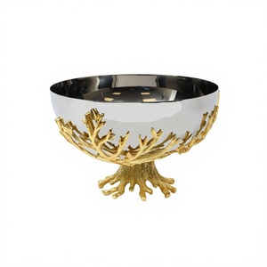Admirable Design Stainless Steel <b>Bowl</b> <b>Silver</b> And Gold Color <b>Bowl</b> With Premium Quality Fruits Serving <b>Bowl</b> - Product Image 1