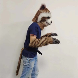 Máscara de <span class=keywords><strong>mapache</strong></span> de látex con piel recargable disfraz de Halloween para bodas y fiestas de Navidad casco de Cosplay de animales - Product Image 4